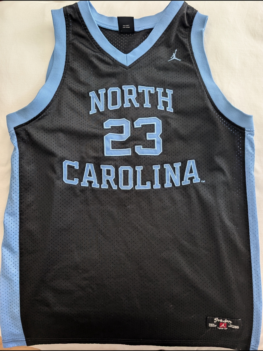 Jordan North Carolina #23 Basketball Jersey in Black and Light Blue